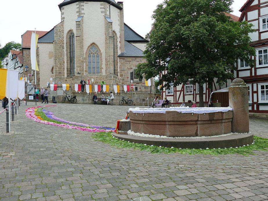 Bluemteppich auf dem Naumburegr Marktplatz (Foto: Karl-Franz Thiede)